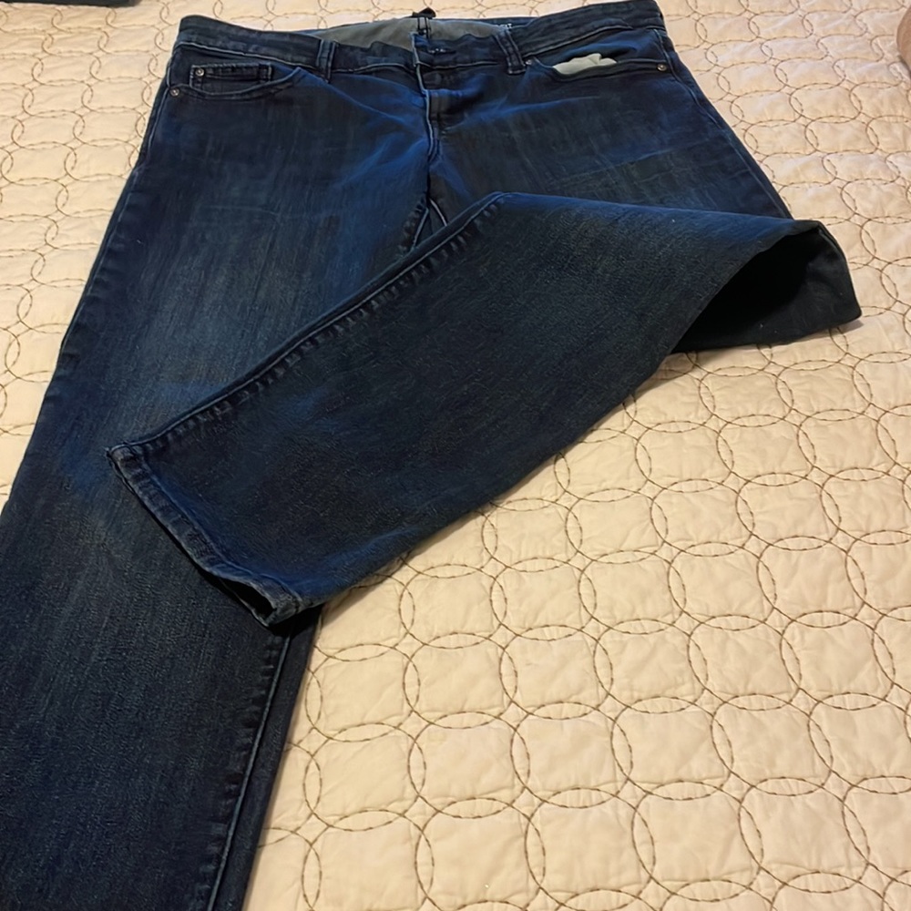 Gap, “RealStraight” dark wash, jeans, size 10 regular length. Mid-rise.